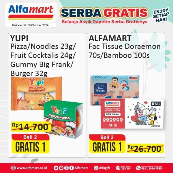 Promo Alfamart Serba Gratis Periode 16-30 Oktober 2024