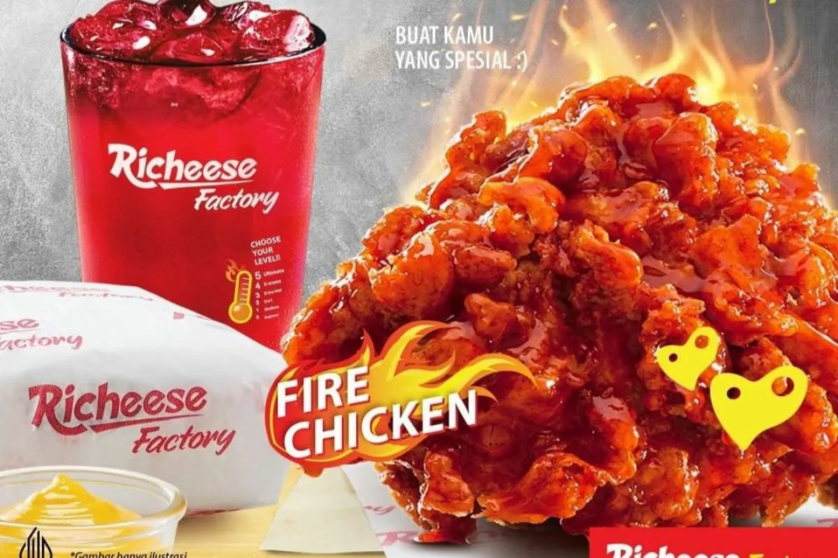 Promo Richeese, Combo Fire Chicken Isi Ayam, Nasi, dan Minum Seharga Rp 31.818