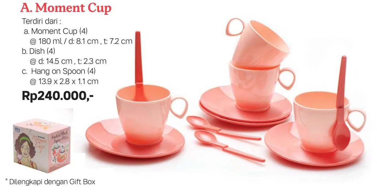 Potongan harga produk piring, mangkok, gelas di brosur promo Tupperware Februari 2021