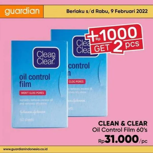 Promo Guardian +1000 Get 2 Pcs Periode 3-9 Februari 2022