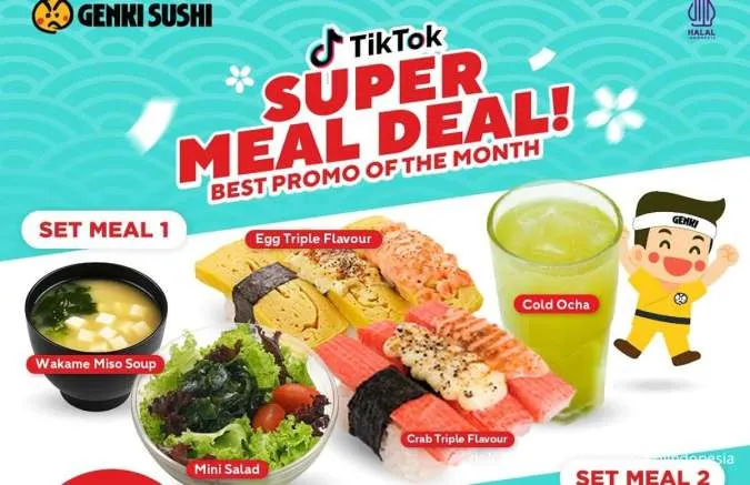 Promo Genki Sushi Super Meal Deal Oktober, 2 Set Menu Spesial Serba Rp 35.000