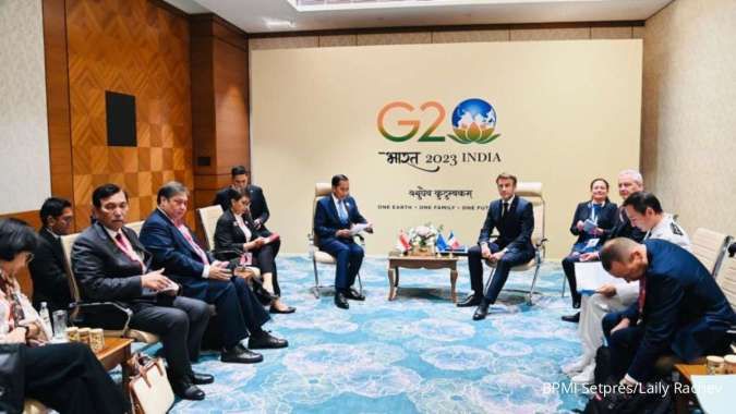 Presiden Joko Widodo dan Presiden Republik Prancis Emmanuel Macron