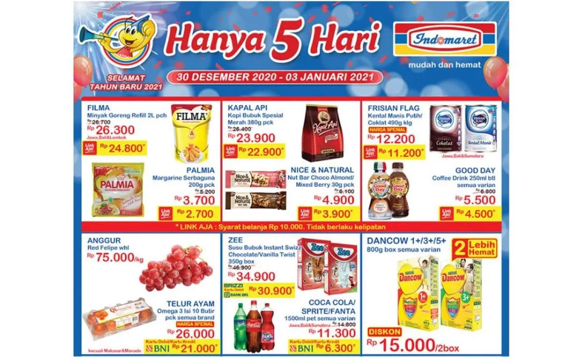 Promo Indomaret Hanya 5 Hari diskon tahun baru, 30 Desember 2020-3 Januari 2021