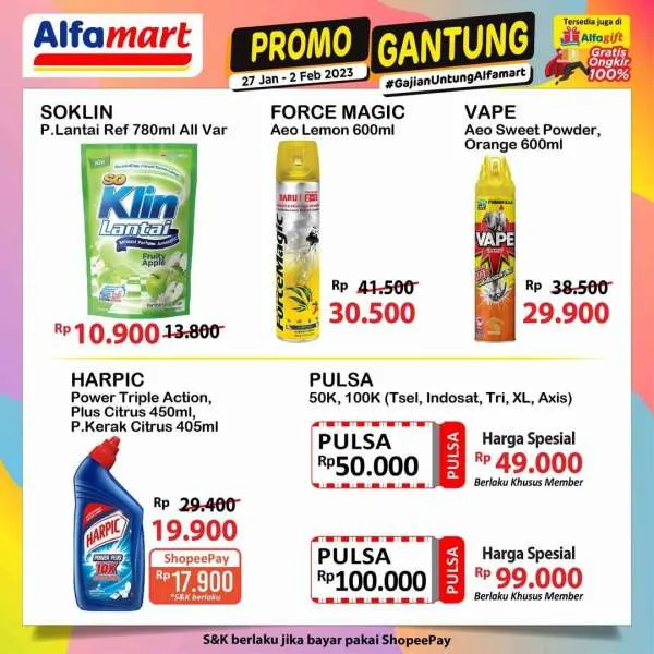 Promo Alfamart Gantung Periode 27 Januari-2 Februari 2023