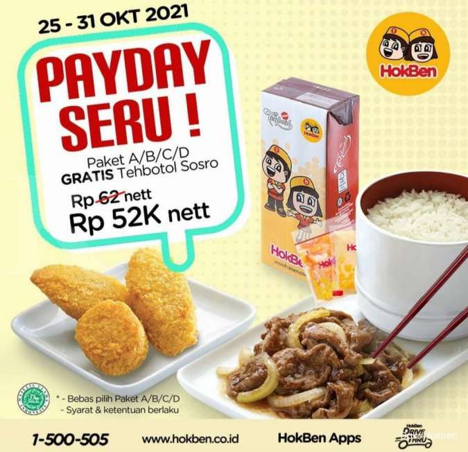 Paket Weekend! Promo Hokben 30-31 Oktober 2021, Payday Seru Super Lengkap Harga Hemat