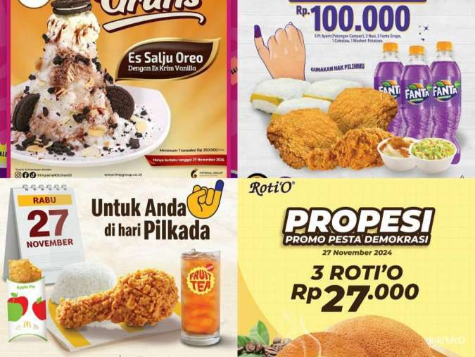 7 Promo Pilkada 27 November 2024 Part 1: di McD, BK, RotiO, Texas Chicken