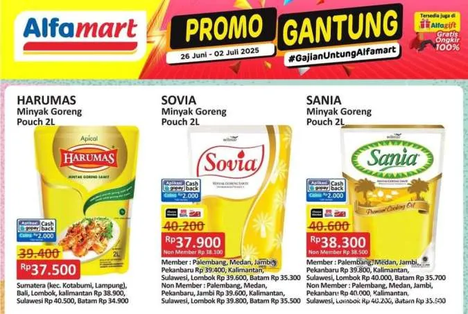 Promo Minyak Goreng Weekend 27-29 Juni 2025 di JSM Alfamart Gantung dan Superindo
