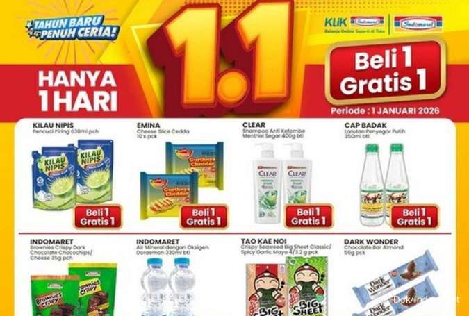 Promo Indomaret 1 Januari 2026, Ada Beli 1 Gratis 1 Spesial Tahun Baru