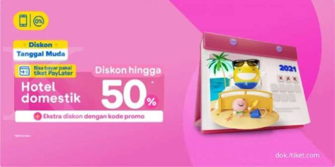 Tanggal Muda! Dapatkan Diskon 50% Hotel Domestik Tiket.com