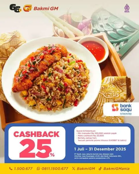 Promo Bakmi GM x Bank Saqu sampai 31 Desember 2025