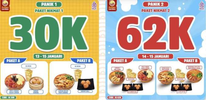 Daftar Promo Golden Lamian Hanya Berlaku Hari Ini, Paket Hemat Hanya Rp 30.000