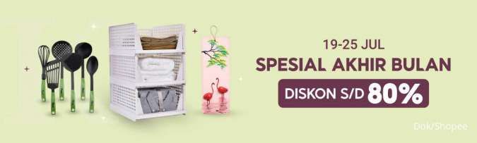 Promo Shopee Spesial Akhir Bulan, Kebutuhan Rumah Diskon Sampai 80%