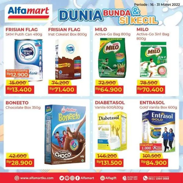 Promo Alfamart Dunia Bunda & Si Kecil Periode 16-31 Maret 2022