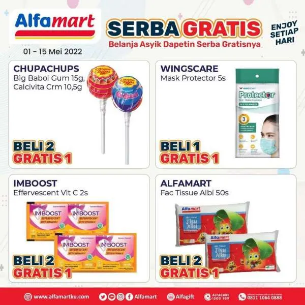 Promo Alfamart Serba Gratis Periode 1-15 Mei 2022