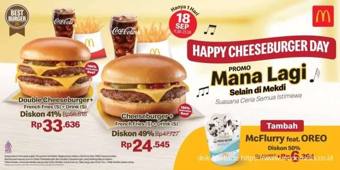 Promo McD Cheeseburger Day 18 September