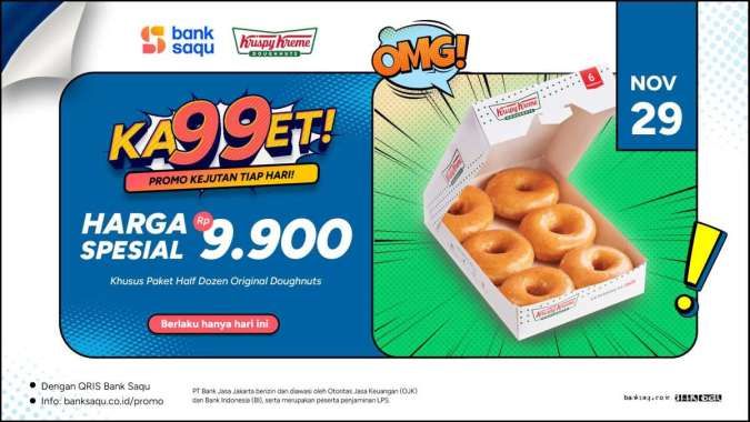 Promo Krispy Kreme Ka99et 29 Nov 2024, Paket Donat Half Dozen Original Glazed Rp9.900