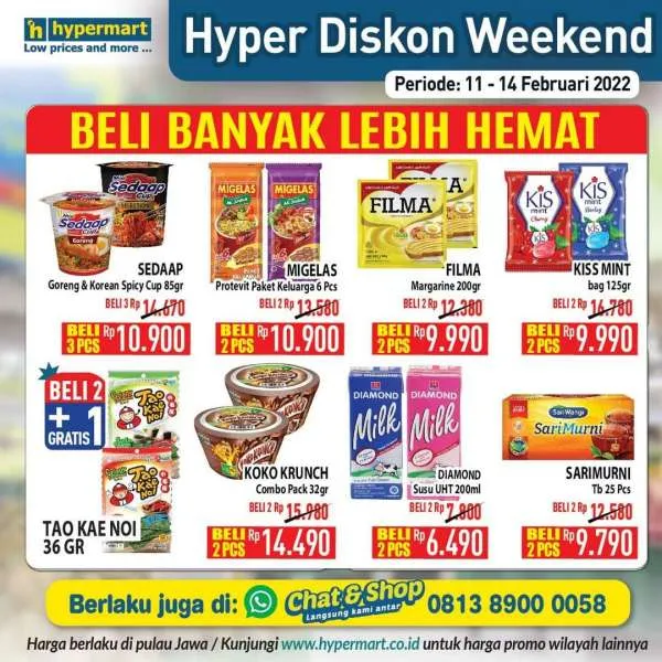 Promo Hypermart Hyper Diskon Weekend Periode 11-14 Februari 2022