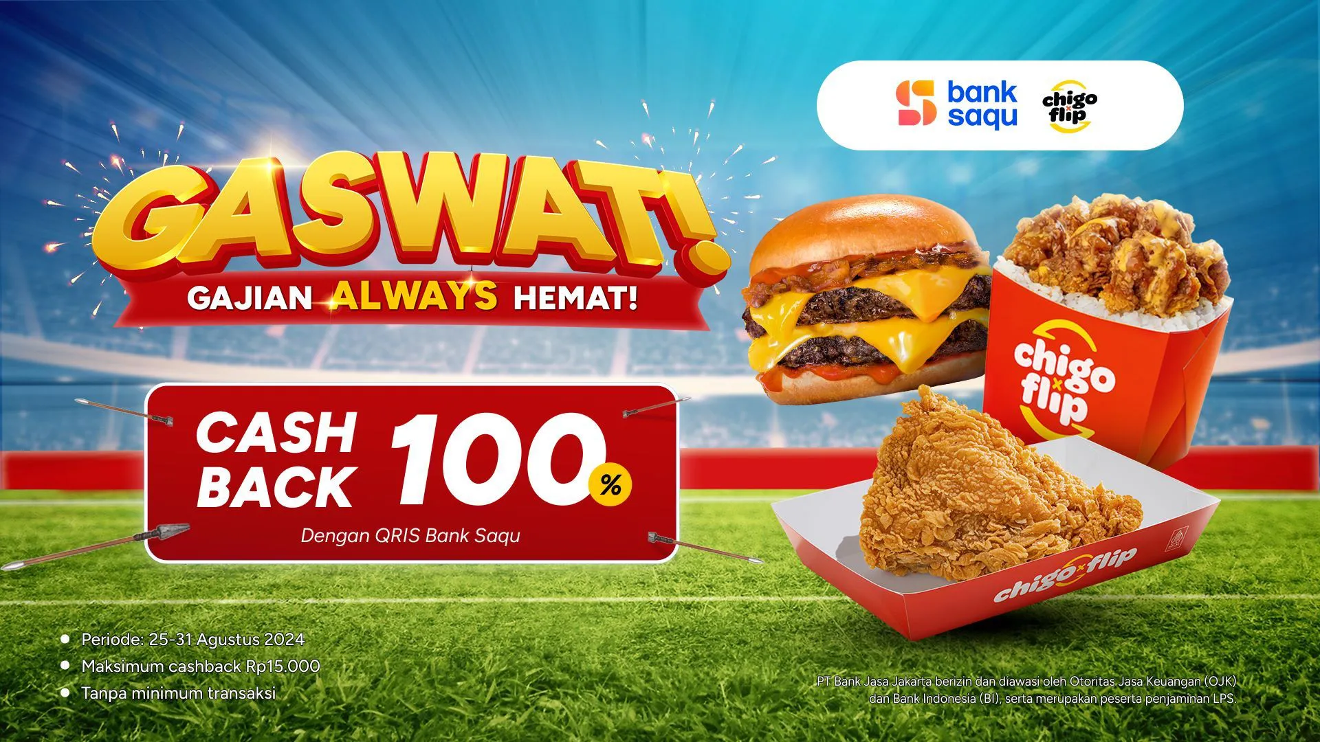 Promo Gaswat Cashback 100% di Chigo
