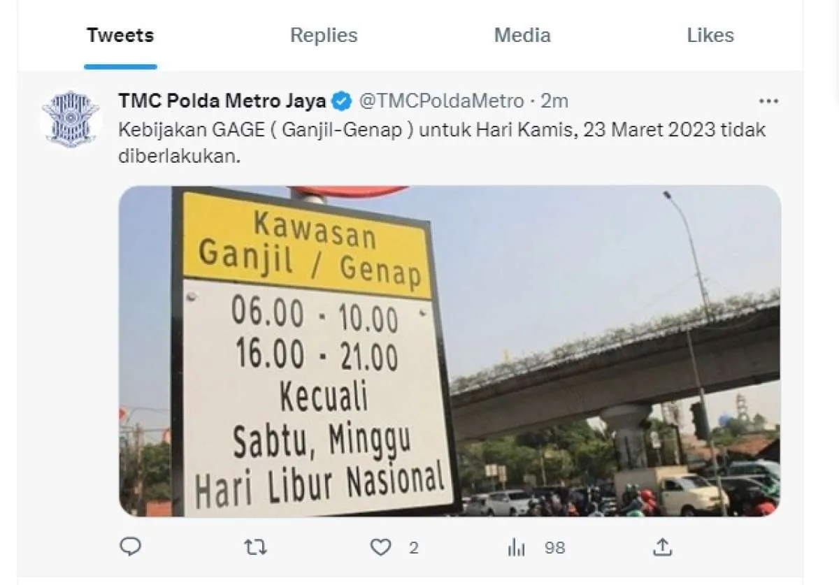 Ganjil Genap Jakarta Hari Minggu (16/7) Berlaku atau Tidak, Simak Ketentuannya!
