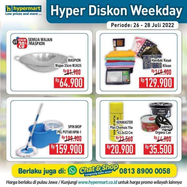 Promo Hypermart  26-28 Juli 2022, Hyper Diskon Weekday Terbaru