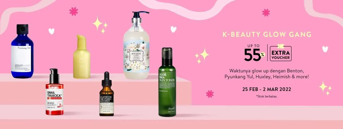 Promo Skincare Korea Beragam Merek Diskon hingga 55%, Berlaku sampai 2 Maret 2022