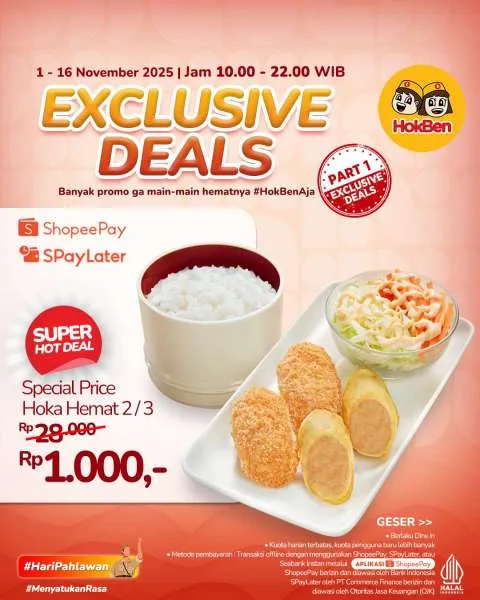 Promo HokBen ShopeePay SPayLater 1-16 November 2025