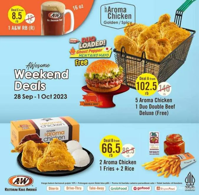 AW Restoran Paket Weekend Deals edisi 28 September - 1 Oktober 2023 