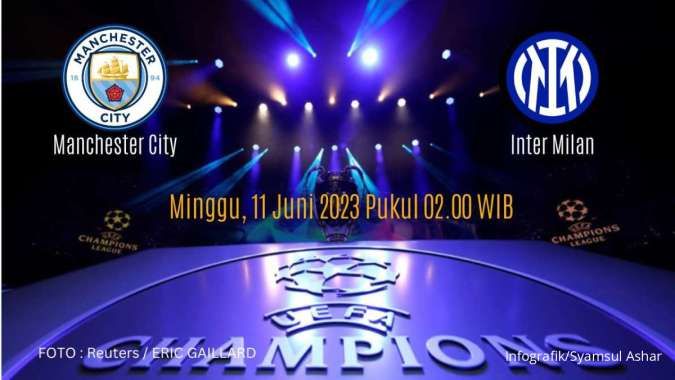 Proyeksi Pertandingan Final Liga Champions 2023: Manchester City vs Inter Milan