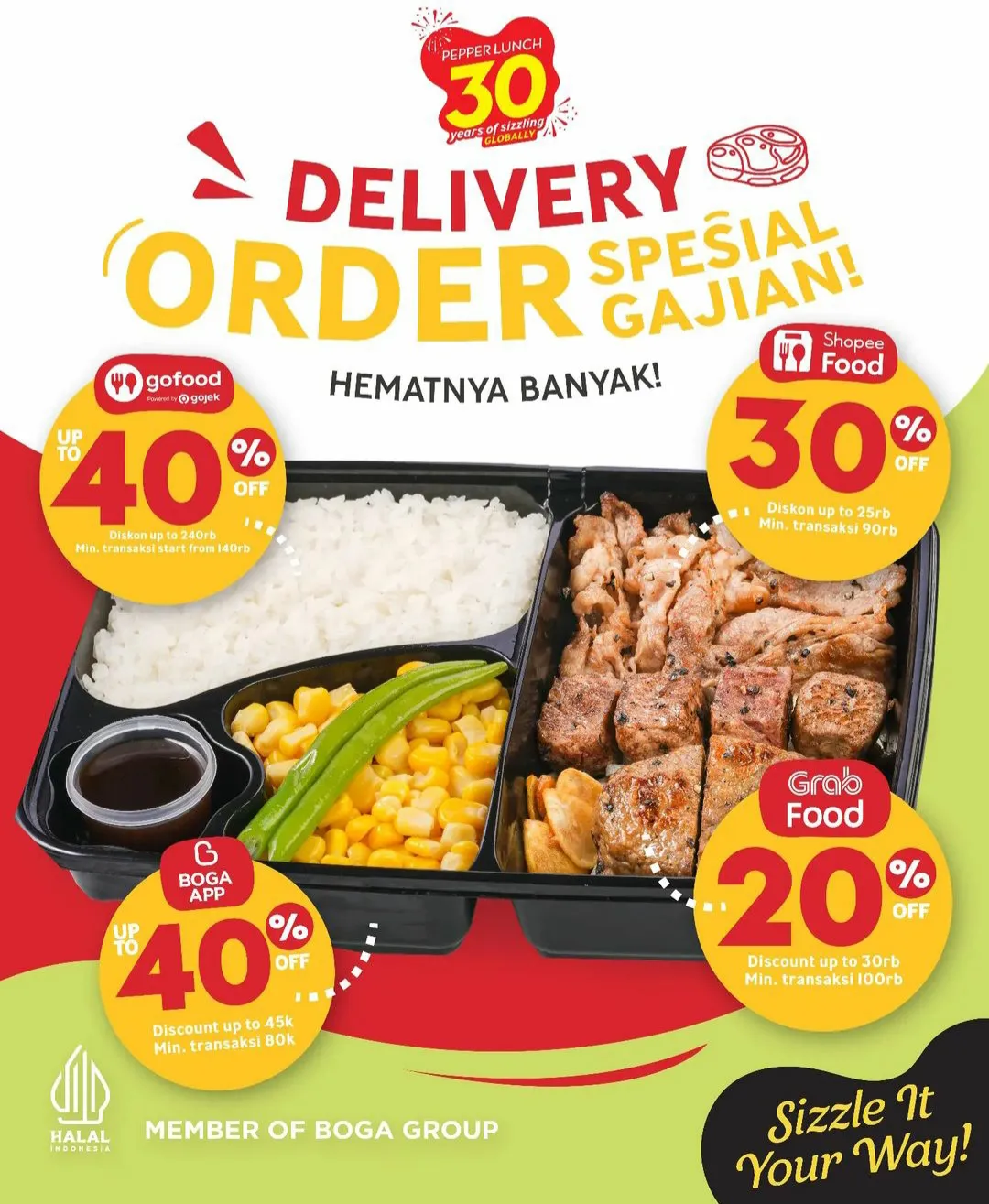 Promo Pepper Lunch delivery Spesial Gajian