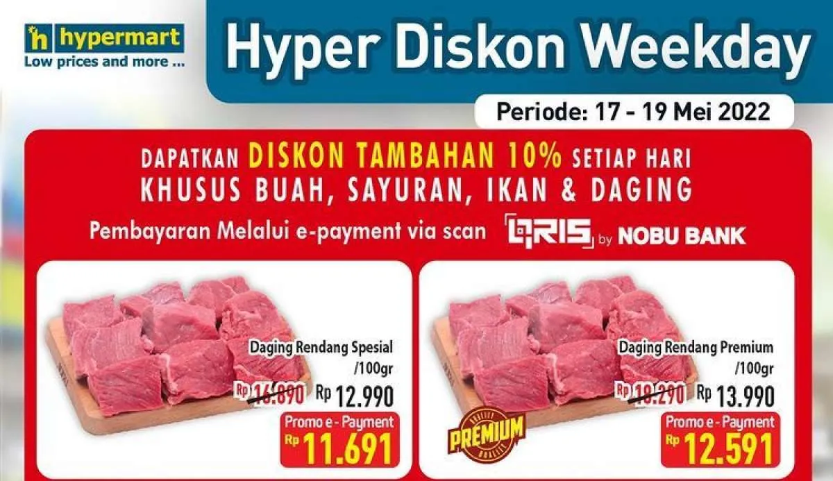 Promo Hypermart hingga 19 Mei 2022, Tambahan Diskon 10% untuk Produk Tertentu