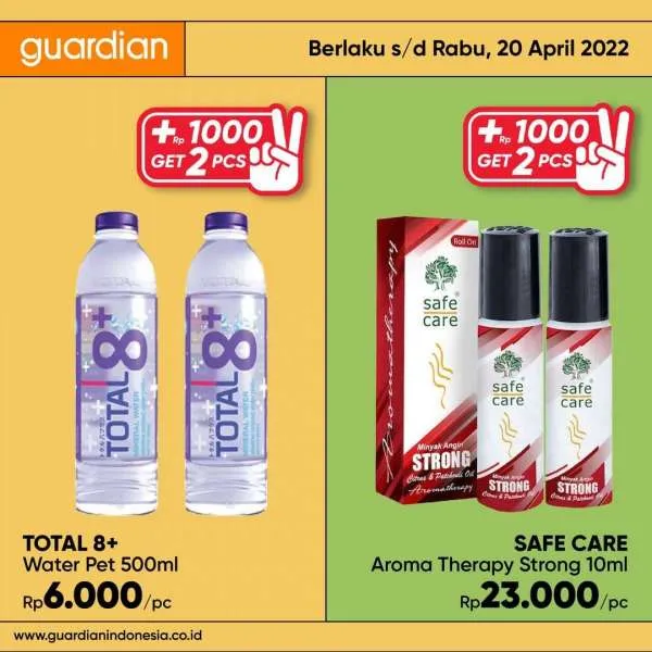 Promo Guardian +1000 Get 2 Pcs Periode 14-20 April 2022