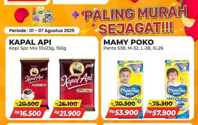 Promo Alfamart Paling Murah Sejagat 1-7 Agustus 2025, Kopi Kapal Api Harga Spesial