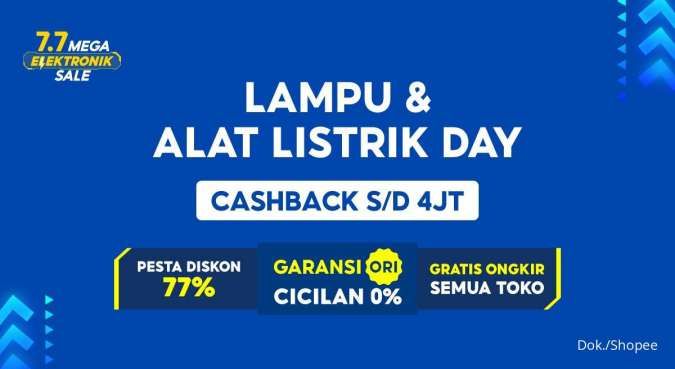 Promo Shopee Spesial Lampu & Alat Listrik, Ada Diskon 77% Plus Gratis Ongkir