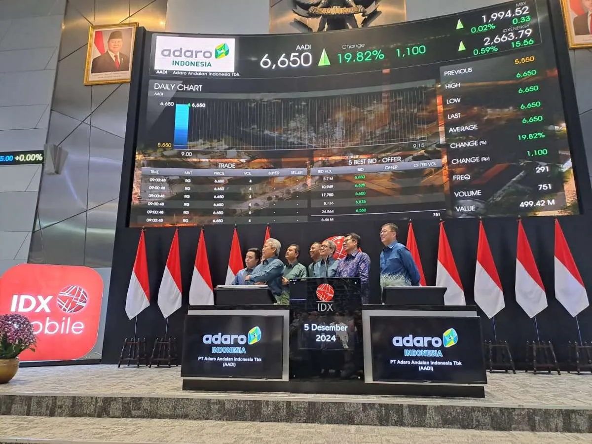 ADRO Umumkan Harga Penawaran Final PUPS AADI Rp 5.960 per Saham