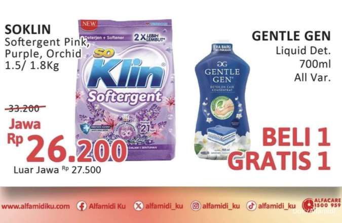 Promo Alfamidi Hemat Satu Pekan 17-23 November 2025, Beli 1 Gratis 1 Gentle Gen 700ml