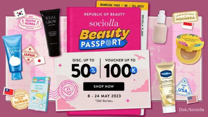Promo Sociolla Beauty Passport Diskon s/d 50% Periode 8-24 Mei 2023