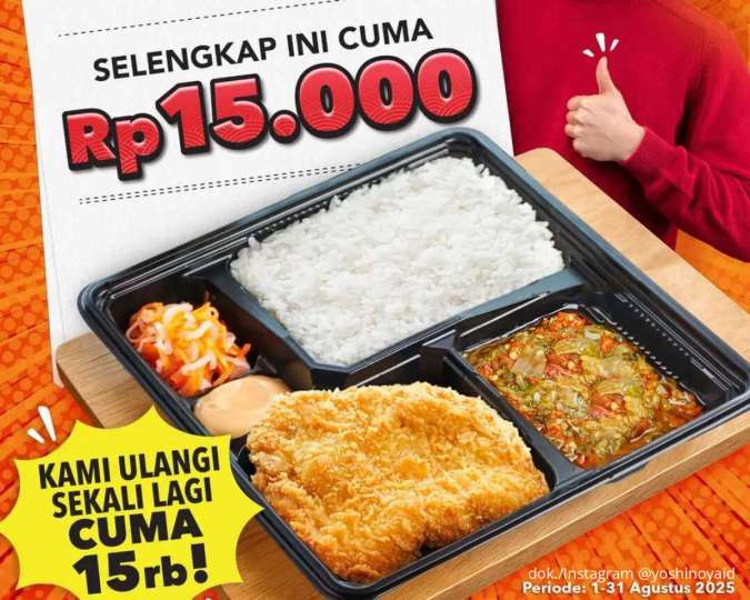 Promo Yoshinoya ShopeeFood Agustus 2025, Paket HOT Deal H/O/T Cuma Rp 15.000