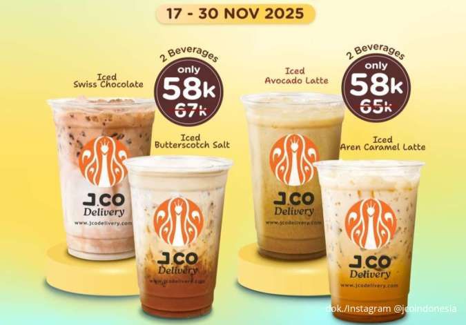 Promo J.CO Your Favorite Picks 17-30 November, Bundling Minuman Mulai Rp 58.000 Saja
