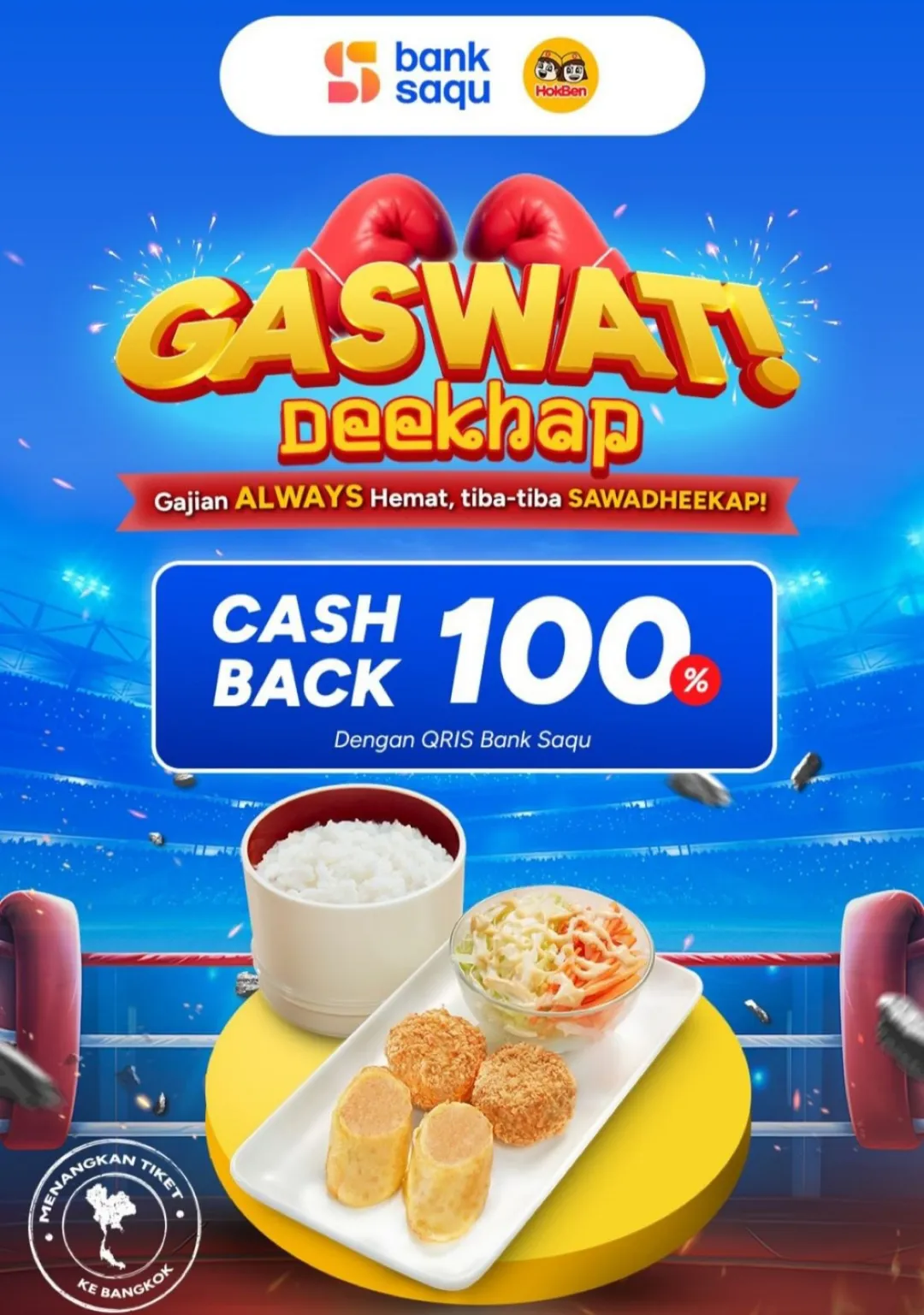 Promo Hokben x Bank Saqu cashback 100%
