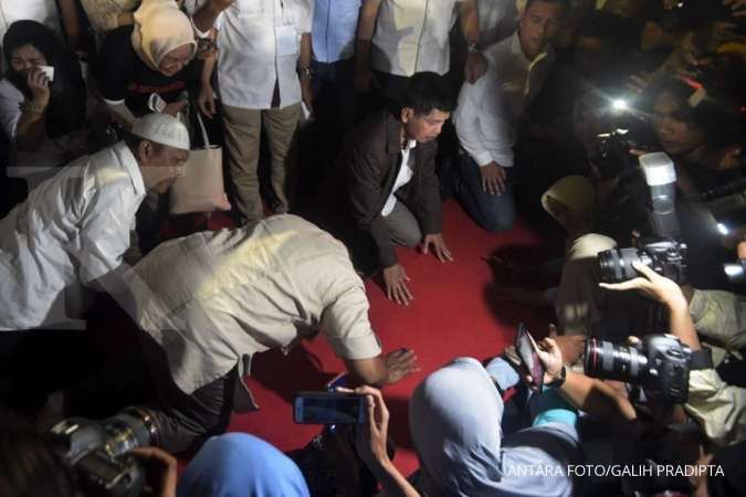 Prabowo: Saya dan Sandiaga Uno mendeklarasikan kemenangan