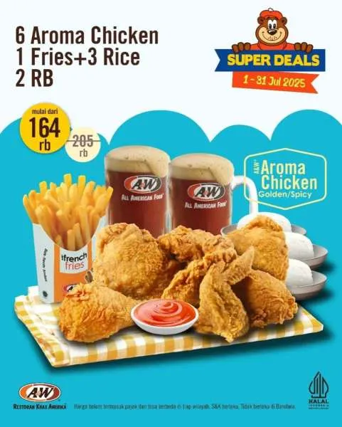 Promo A&W Sharing Meal Juli 6 Aroma Chicken