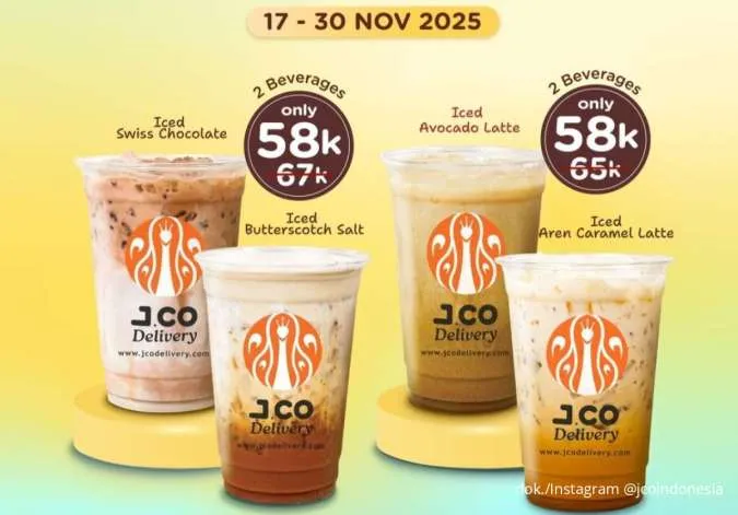 Promo J.CO Your Favorite Picks 17-30 November, Bundling Minuman Mulai Rp 58.000 Saja