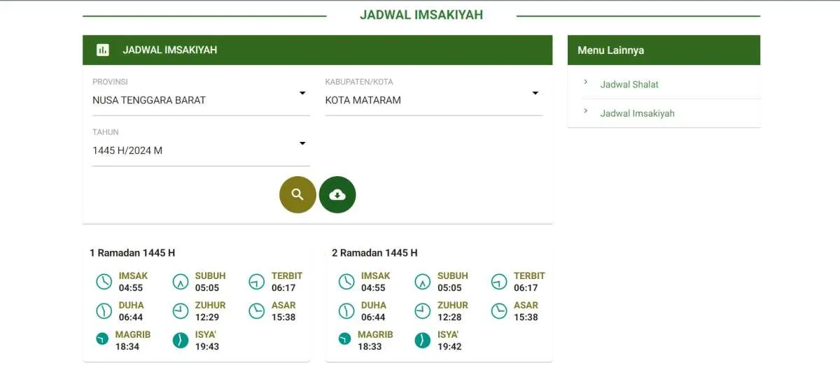 Jadwal Imsakiyah Kota Mataram Hari Ini (1/4) Ramadan 2024 dari Kemenag