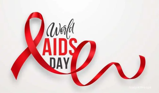 December 1 is World AIDS Day. A realistic red ribbon against AIDS. Hiv Prevention Month. Vector illu