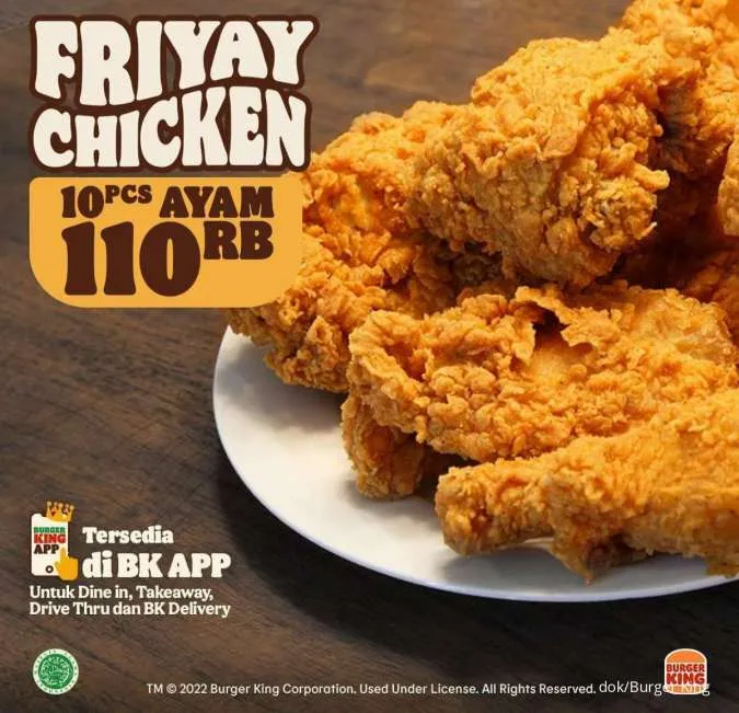 Promo Burger King Edisi Januari 2023, Ada Friyay Chicken