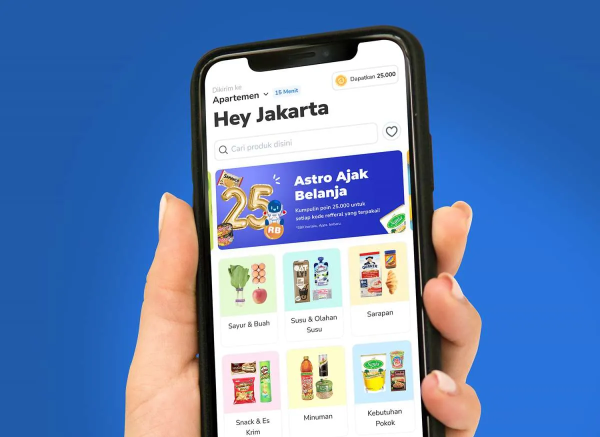 Aksi start up e-grocery Astro yang mengandalkan kecepatan layanan