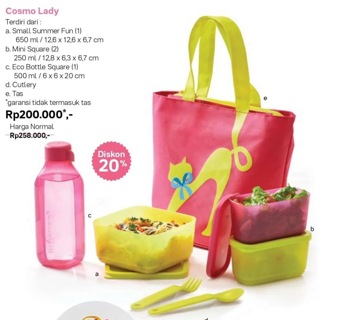 Diskon 20%  Cosmo Lady, Small Click to Go, H2Go, di promo Tupperware Desember 2020