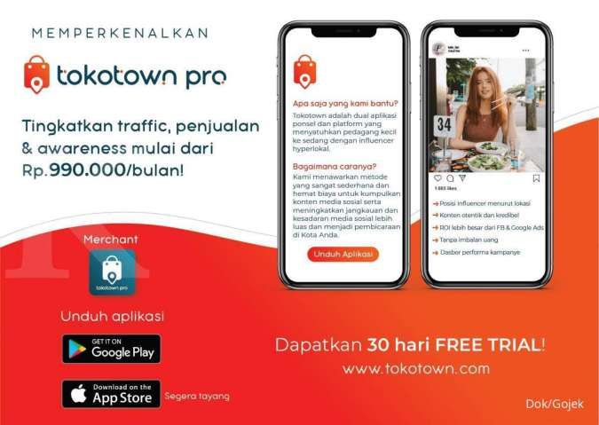 Berkolaborasi dengan Gojek, Tokotown Pro Hubungkan Mitra UMKM dengan Content Creator untuk Perluas Jangkauan Konsumen