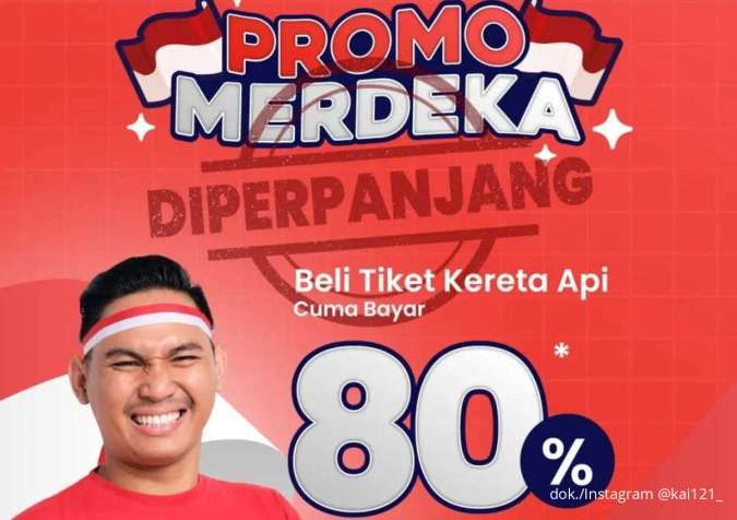 Hore! Promo Merdeka Tiket Kereta Api Diskon 20% Diperpanjang sampai 31 Agustus