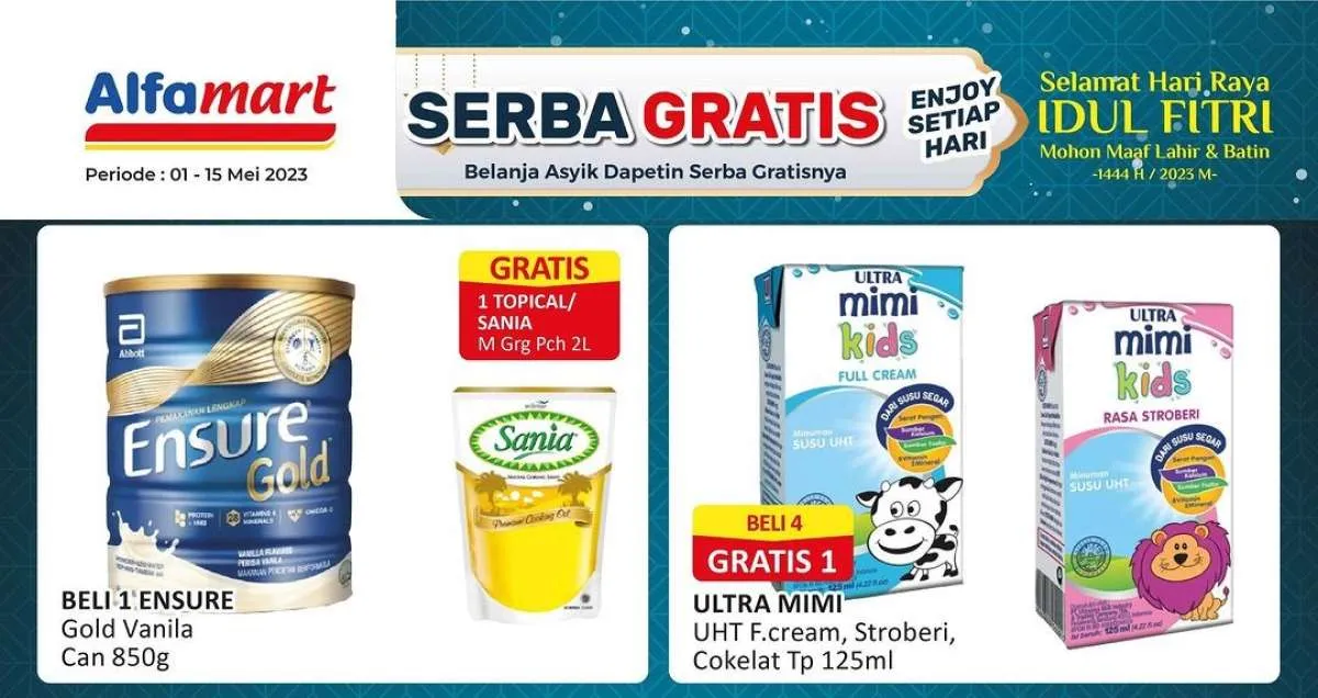 Promo Alfamart Terbaru 1-15 Mei 2023, Aneka Produk Beli 1 Gratis 1 & Beli 2 Gratis 1